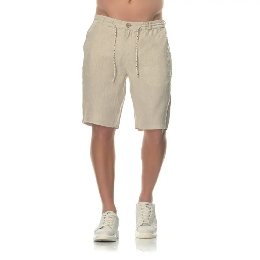 Men's Relaxed Fit Drawstring Shorts - Beige